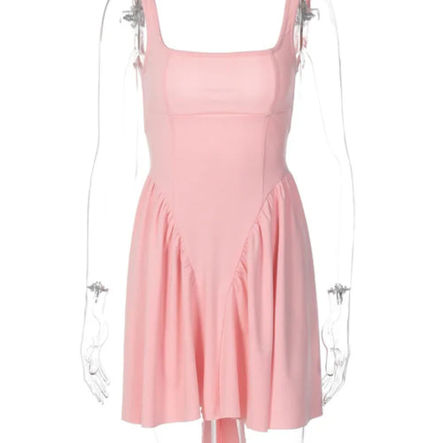 Load image into Gallery viewer, Elegant Backless Bow Mini Dress For Women 2023 Autumn New Square Collar Sleeveless Ruffles Sexy Dress Vintage Fashion
