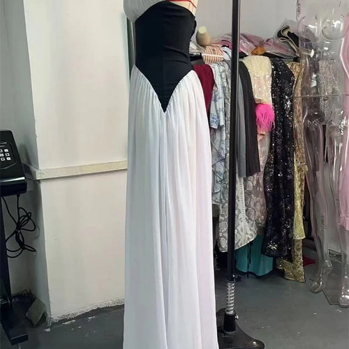 Load image into Gallery viewer, Halter Deep V Neck Backless Sexy Maxi Dress Women Gown Fashion Patchwork Sleeveless High Waist Club Party Long Dress

