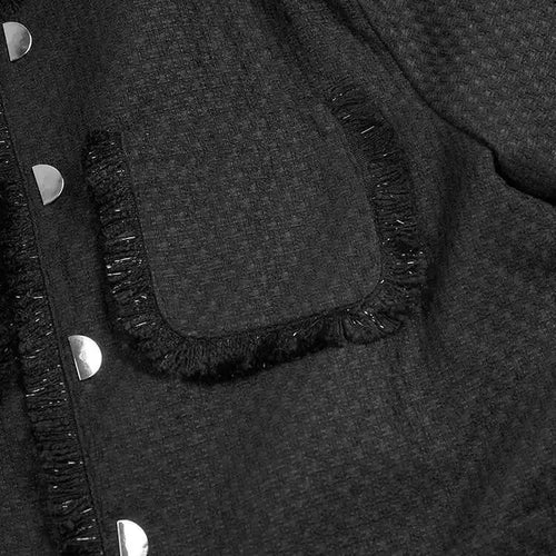 Load image into Gallery viewer, Black Burr Big Size Elegant Woolen Coat New Lapel Long Sleeve Women Jacket Fashion Tide Autumn Winter 2025 1DF6397
