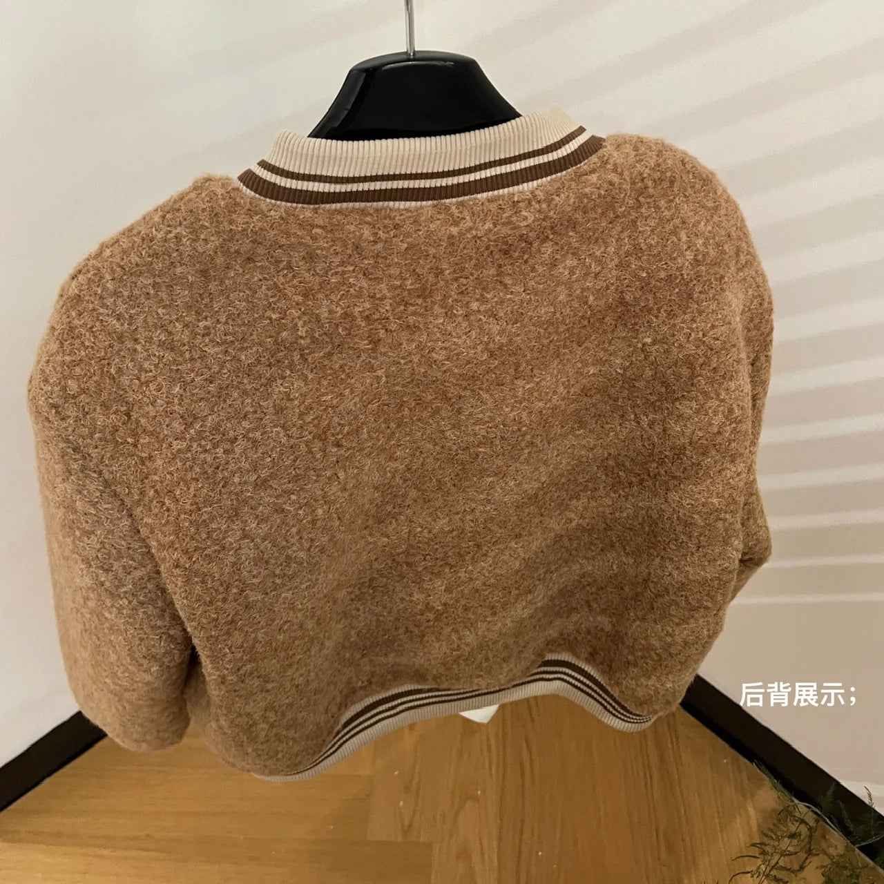 French Vintage Women's Brown Patchwork Elegant Holiday Short Woolen Coat Autumn And Winter Double-breasted Cotton Jacket Popular
