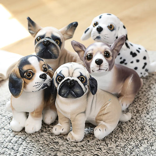 Load image into Gallery viewer, High Quality Simulation Dog Plush Toy Stuffed Pug Bulldog Husky Dalmatian Akita Beagles Lifelike Chihuahua Puppy Doll Home Decor
