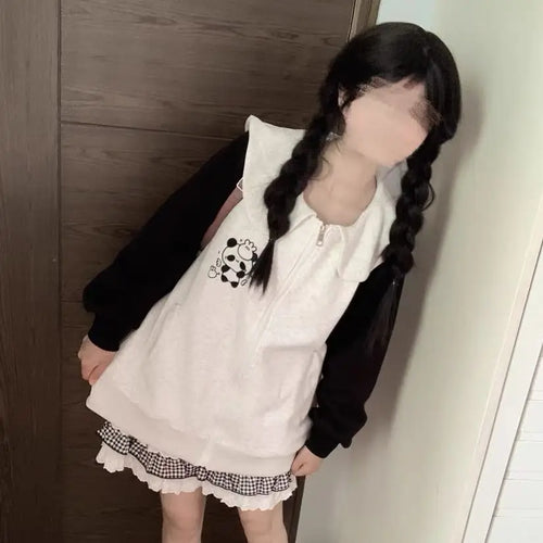 Load image into Gallery viewer, Cute Anime Hoodie 2024 Women's Clothing Panda Ear Hooded Long Sleeve Coat Japanese Y2k Tops Fashion Casual Oversized Sweatshirts
