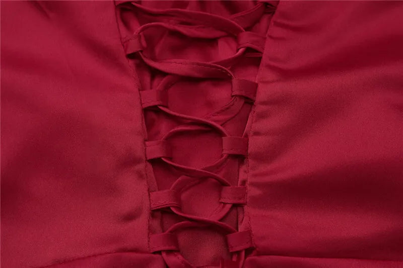 Spaghetti Strap Thigh High Split Sexy Maxi Dress Women Elegant Satin High Elastic Sleeveless Backless Club Party Dress