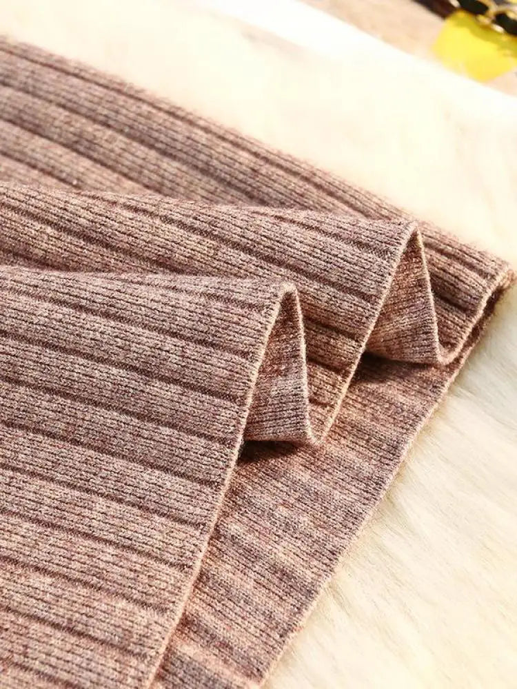 Sweater Knitted Skirt Women Autumn Winter Simple Style A-line Skirt Female Elegant Fashion High Waist Midi Skirts Lady