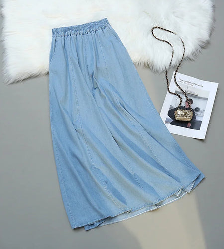 Fashion High Waist Summer Skirt Female Vintage Korean Denim Skirts Womens Elegant Faldas Mujer A-line Umbrella Jeans Skirt