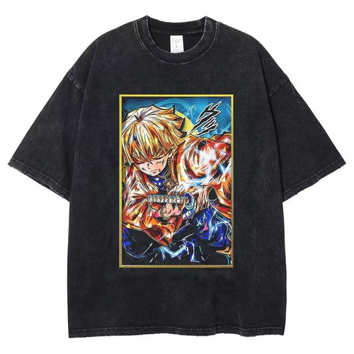 Load image into Gallery viewer, Vintage Washed Tshirts Anime T Shirt Harajuku Oversize Tee Cotton fashion Streetwear unisex topv1
