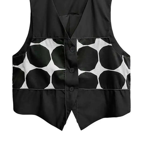 Load image into Gallery viewer, Big Size Black Dot Vest Wide Leg Pants Two Piece Suit New V-Neck Sleeveless Women Fashion Tide Spring Autumn 2025 1DJ1039
