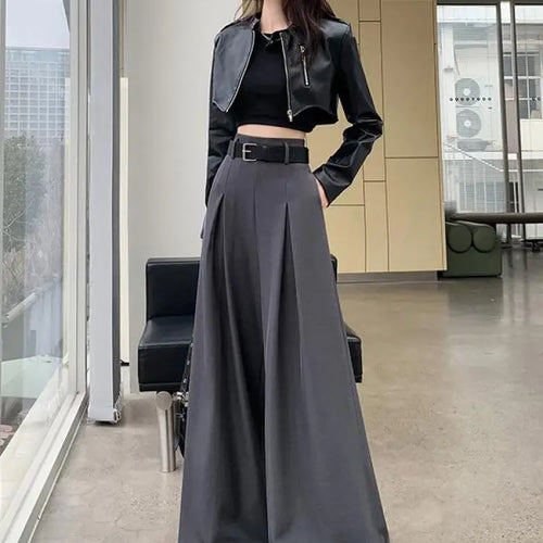 Load image into Gallery viewer, Solid High Waist Casual Suit Long Pants Women's Straight Wide Leg Trousers Slim Summer 2024 New Loose Versatile Fashion Popular
