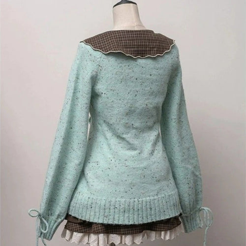 Load image into Gallery viewer, Japanese Sweet Lolita Cardigans Women Y2k Aesthetic Hollow Out Bandage Sweater Kawaii Bow Pocket 2025 Casual Streetwear JK Tops
