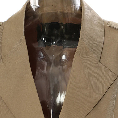 Load image into Gallery viewer, Women Khaki Pleated Big Size Long Trench New Lapel Long Sleeve Loose Fit Windbreaker Fashion Spring Autumn 2025 1DF2737
