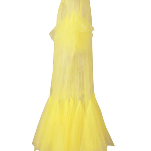 Load image into Gallery viewer, Women Black Ruffles Long Big Size Dress New Round Neck Three-quarter Sleeve Loose Fit Fashion Spring Summer 2025 JR77101
