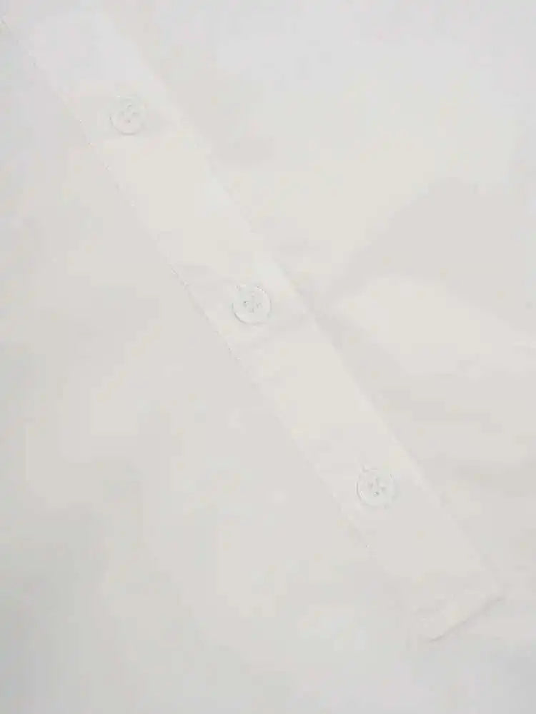 Women White Big Size Elegant Shirt Dress New Stand Collar Long Flare Sleeve Fashion Tide Spring Autumn 2025 CPDB216