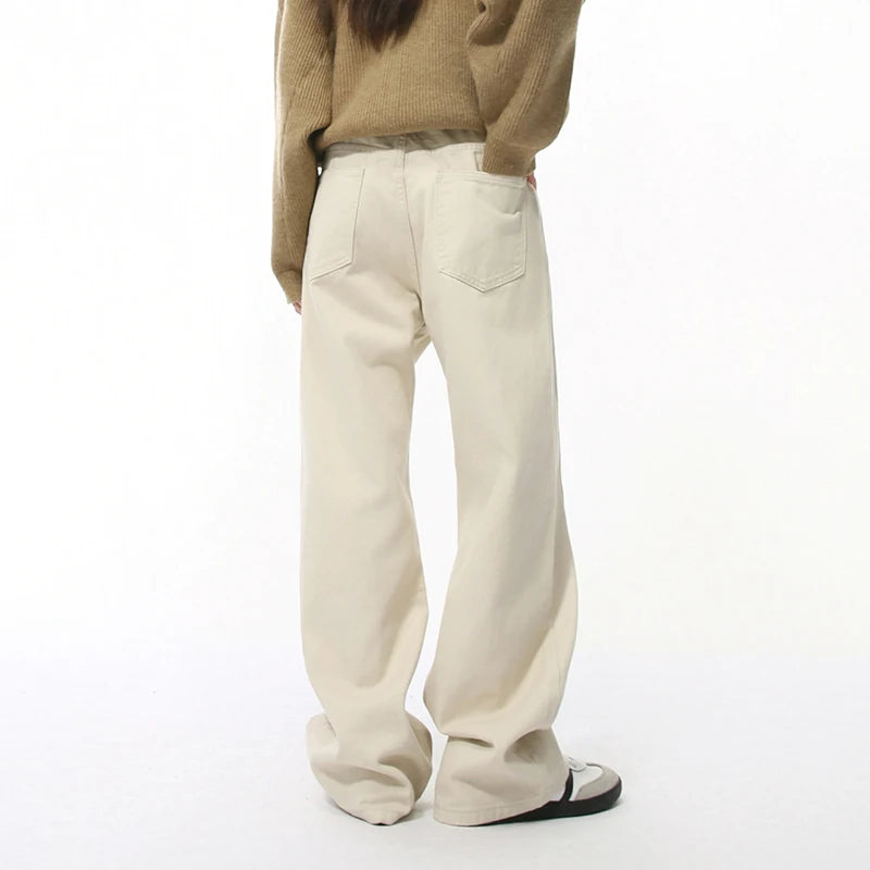 Men's fashion trend New denim pants Korean Minimalist Solid Color Cleanfit Straight Loose Jeans Trendy trousers 9C4539