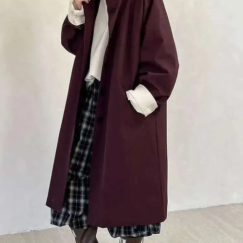 Load image into Gallery viewer, Women Navy Blue Big Size Long Elegant Trench New Stand Collar Long Sleeve Windbreaker Fashion Spring Autumn 2025  1DH6843
