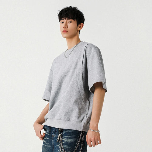 Load image into Gallery viewer, Male T-shirt New Korean Solid Color Simple Trendy O-neck Male Top Pullover Casual Half Sleeve 2025 Summer Tide 9W1301
