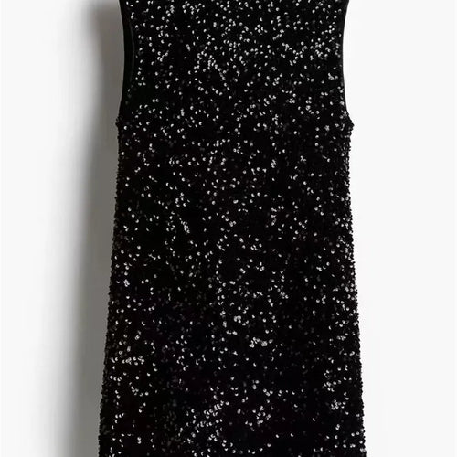 Load image into Gallery viewer, Sequins Backless Bow Sexy Mini Dress For Women Robe 2025 New Sleeveless A-line Sparkle Club Dress Elegant Vestido
