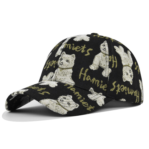 Load image into Gallery viewer, Cute Bear Baseball Cap New Spring Sunhat Dog Print Men Women Unisex-Teens Cotton Snapback Caps Fashion Hip Hop Vintage Hat
