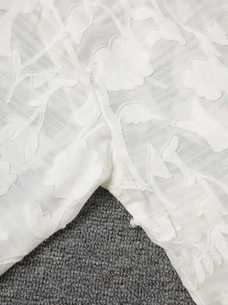 Women Beige Perspective Off Shoulder Big Size Blouse New Lapel Long Sleeve Shirt Fashion Tide Spring Autumn 2025 CPG2914