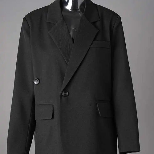 Load image into Gallery viewer, Women Black Irregular Single Button Big Size Blazer New Lapel Long Sleeve Jacket Fashion Tide Spring Autumn 2025 CPG2775
