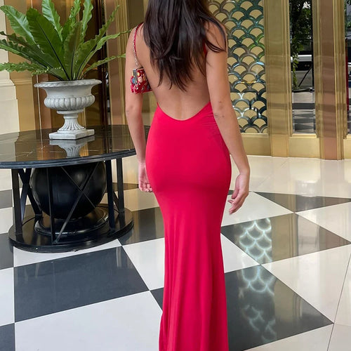 Load image into Gallery viewer, Pure Color Sleeveless Backless Elegant Sexy Bodycon Y2K Maxi Prom Dress 2025 Summer Women Clothes Birthday Party Casual
