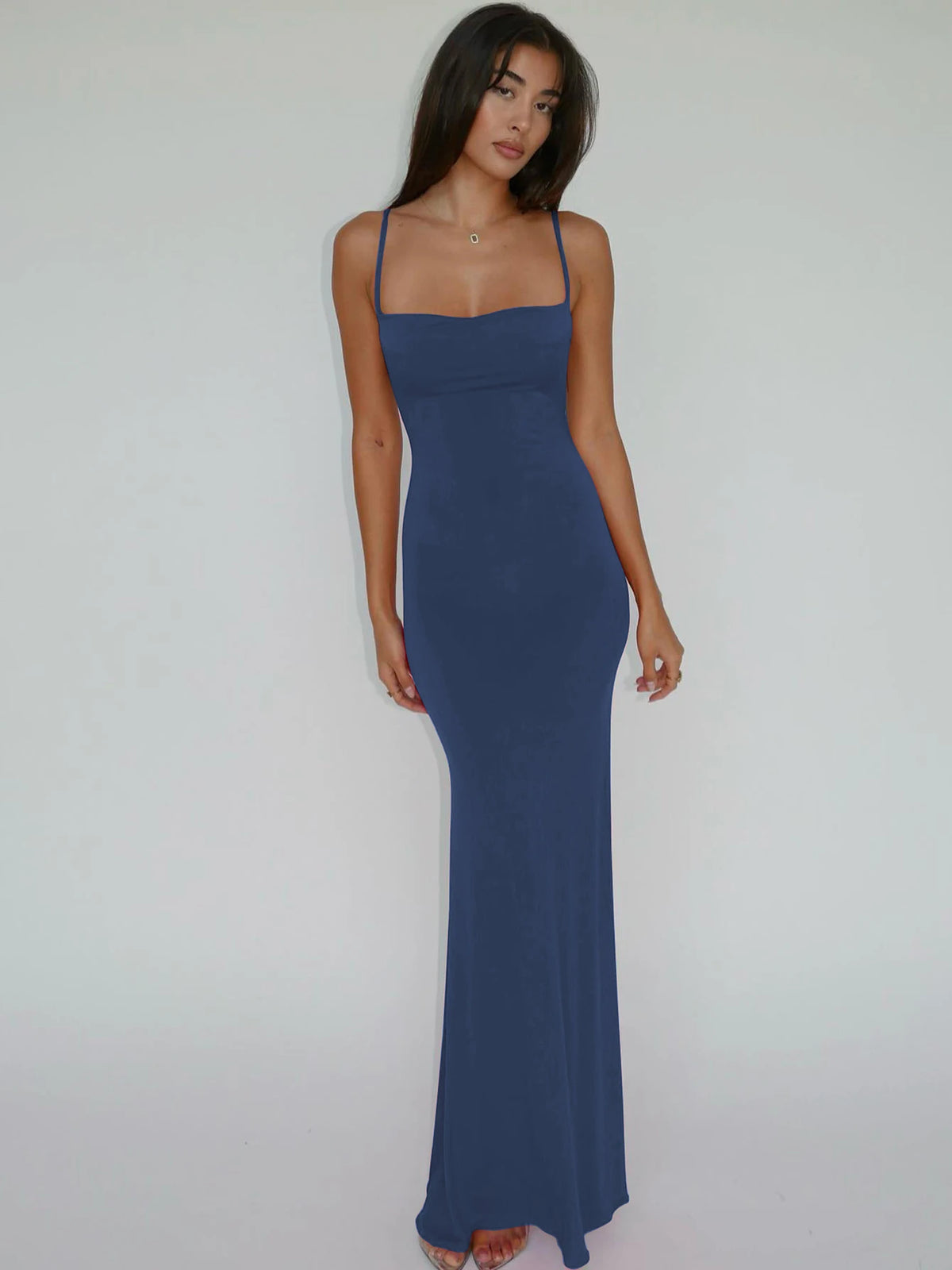 Pure Color Sleeveless Backless Elegant Sexy Bodycon Y2K Maxi Prom Dress 2025 Summer Women Clothes Birthday Party Casual