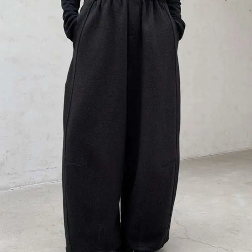 Load image into Gallery viewer, High Elastic Waist Dark Gray Brief Thick Long Wide Leg Pants New Trousers Women Fashion Tide Autumn Winter 2025 1DH8384
