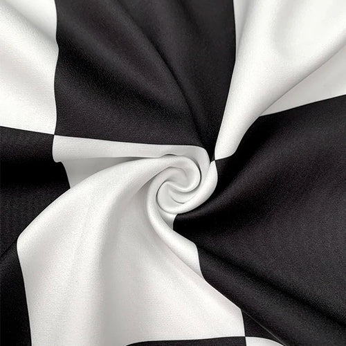 Load image into Gallery viewer, Women Summer Midi Dresses 2025 Black White Plaid Appliques Deep V-Neck Simple Casual Plus Size Dress for Women Fashion
