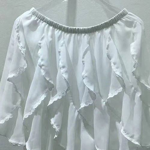 Load image into Gallery viewer, Solid Spliced Ruffles Loose Mini Skirt For Women High Waist Temperament Elegant Skirts Female Fashion Style Clothes
