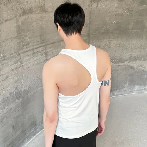 Load image into Gallery viewer, Summer New Men&#39;s Sleeveless Vest Round Neck Slim Fit Tank Top Trendy Bottom Top Solid Color Personality Male 9C5480
