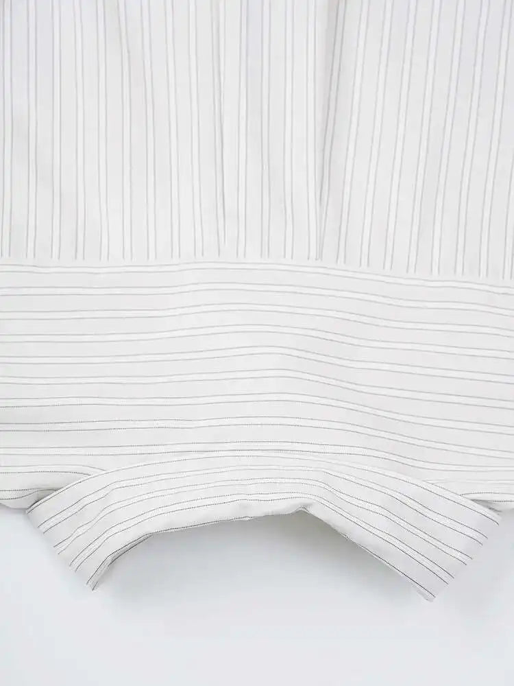 Big Size Striped Shirt Wide Leg Pants Two Piece Suit New Lapel Long Sleeve Women Fashion Tide Spring Autumn 2025 CPG19730