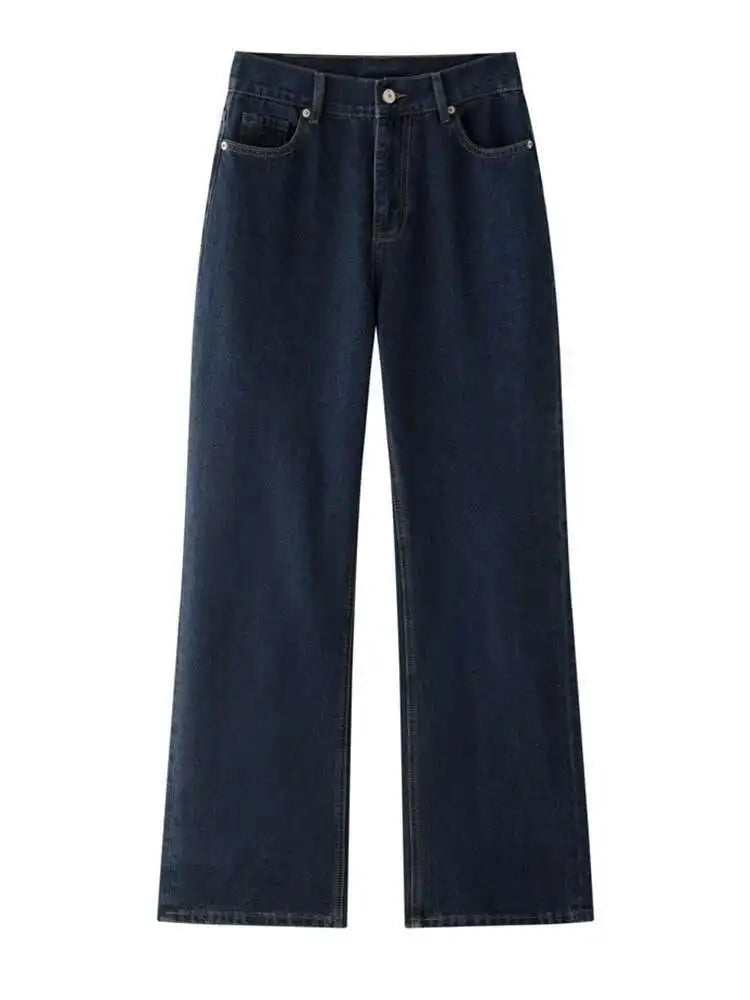 High Waist Blue Denim Casual Long Vintage Wide Leg Jeans New Women Trousers Fashion Tide Spring Autumn 2025 1DH7731