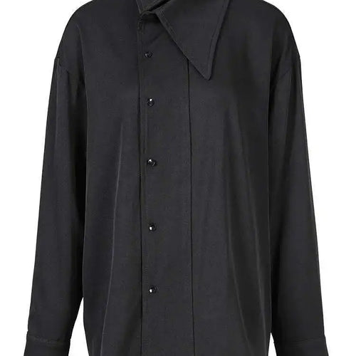 Load image into Gallery viewer, Women White Irregular Big Size Casual Blouse New Lapel Long Sleeve Loose Fit Shirt Fashion Tide Spring Autumn 2025 CPG0792
