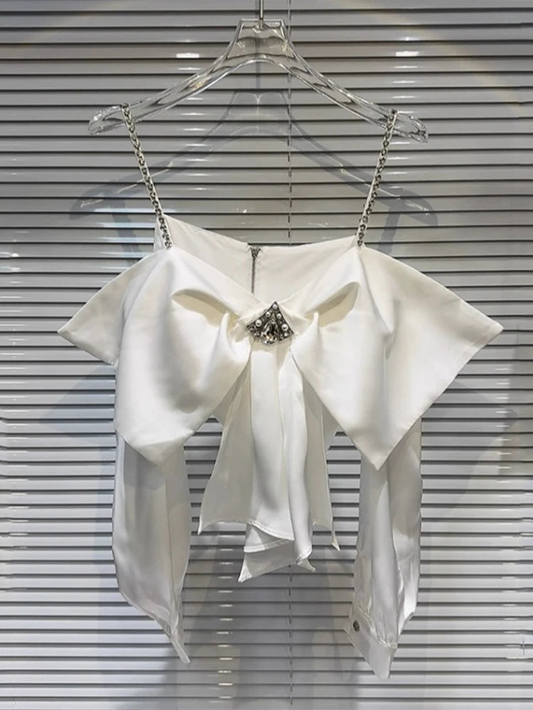 Solid Spliced Diamonds Vest For Women Square Neck Sleeveless Backless Patchwork Zipper Vests Female Fashion Style