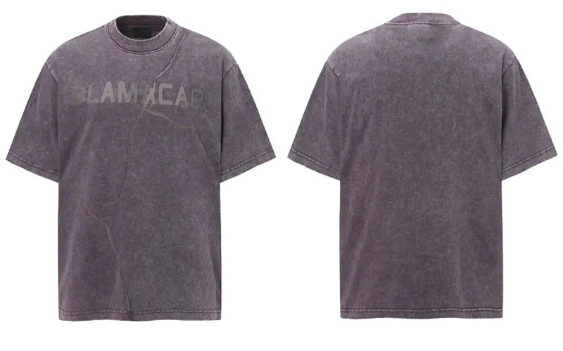 Vintage Men T-Shirt Y2K Hip Hop Patchwork Washed Streetwear Tshirt Y2K Harajuku Summer Punk Gothic Short Sleeve Baggy Top Tee