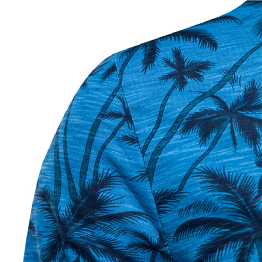 Hawaii Style T-shirts Men O-neck Casual High Quality Beach Mens T Shirt New Summer 100% Cotton Printed Top Tees Men