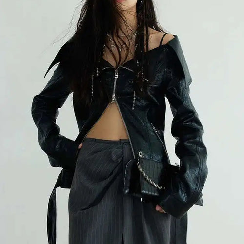 Load image into Gallery viewer, High Waist Gray Striped Lace Irregular Long Wide Leg Pants New Trousers Women Fashion Tide Spring Autumn 2025 1DH7081
