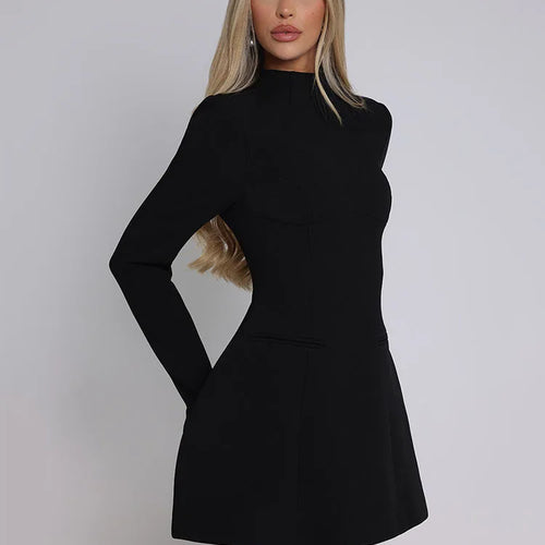 Load image into Gallery viewer, Elegant Long Sleeved Bodycon Women Dress Sexy Slim Backless Mini Vestido Autumn And Winter New 2025 Party Evening Dress
