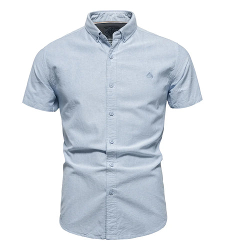 100% Cotton Oxford Shirts for Men Solid Color Turn-down Collar Men's Shirts New Summer Social Shirts Mens Clothing