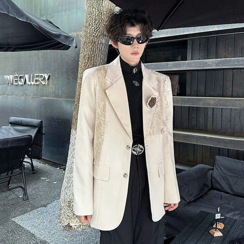 Load image into Gallery viewer, Men&#39;s Lace Suit Jacket Solid Color Single Breasted Three Dimensional Handmade Rose Design New Stylish Blazer 2025 9W1342
