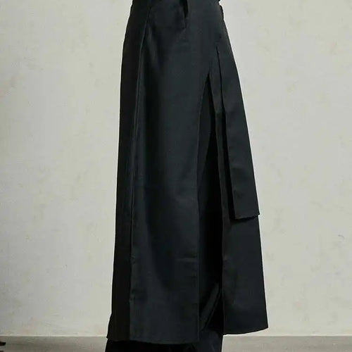 Load image into Gallery viewer, High Waist Black Irregular Slit Hem Layers Spliced Long Half-body Skirt Women Fashion Tide New Spring Autumn 2025 1DF8244
