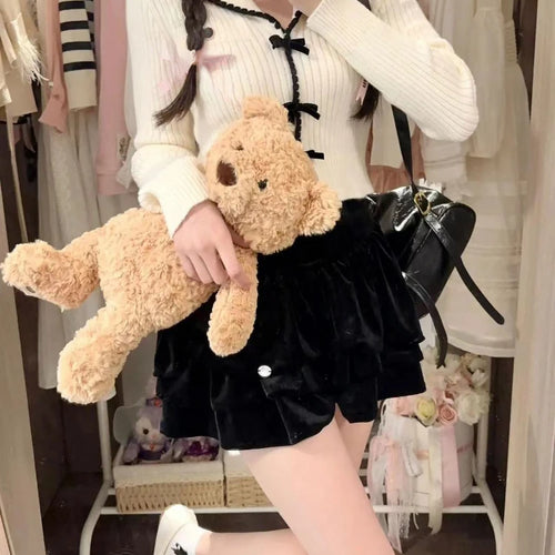 Load image into Gallery viewer, Sweet Y2k Aesthetic Sailor Collar Women's Cardigans Harajuku Slim Fit Patchwork Coats 2025 Autumn Fairy Grunge Bow Crop Tops
