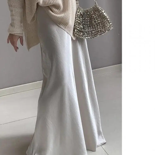 Load image into Gallery viewer, Spring Summer French Fashion Solid Elegant Versatile Long Skirts Women Temperament High Waisted Vacation Fishtail Half Skirt New
