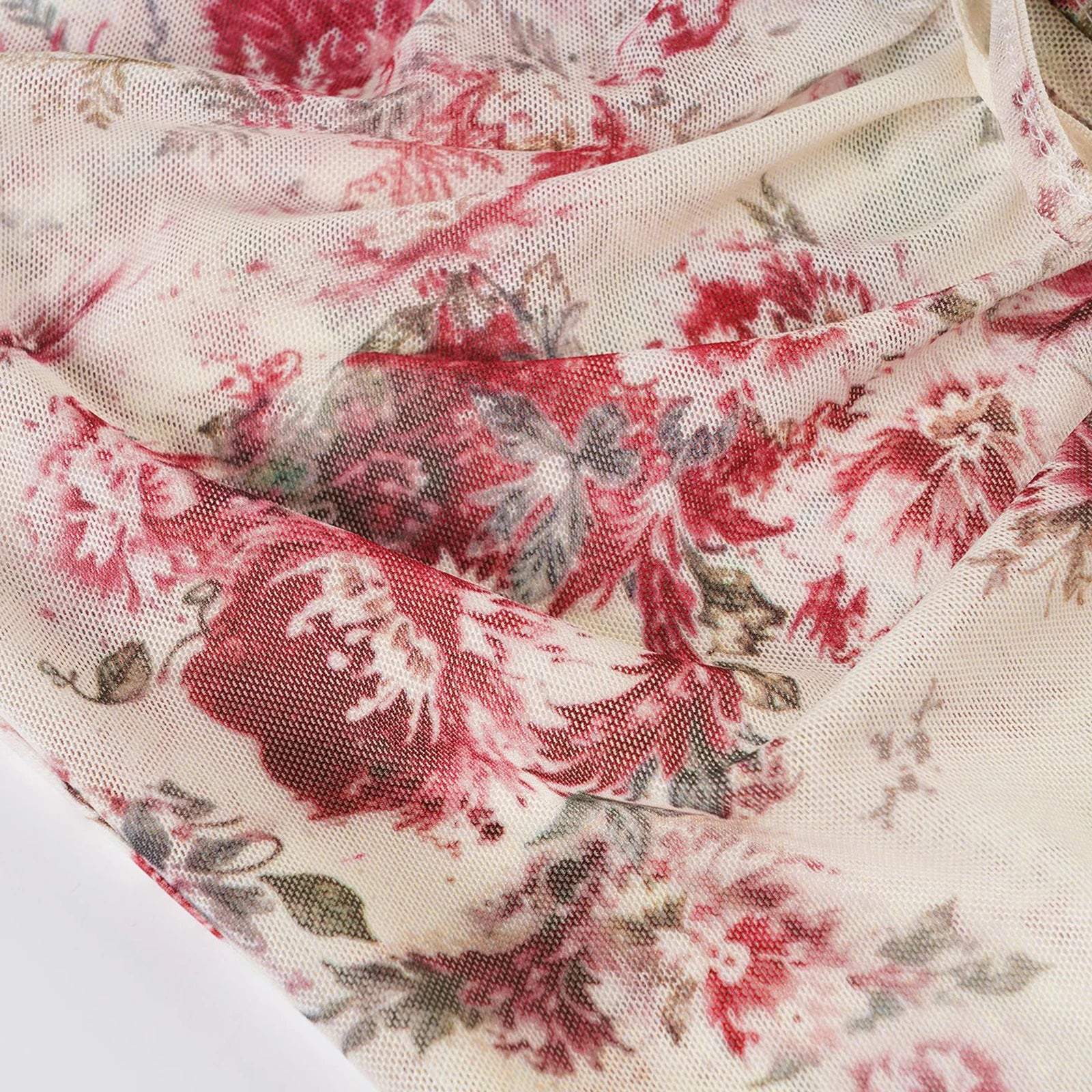 Fairy Grunge Top y2k Women Retro Floral Print Tie-up Front V Neck Long Sleeve Ruffle T Shirt 2000s Clothing Streetwear