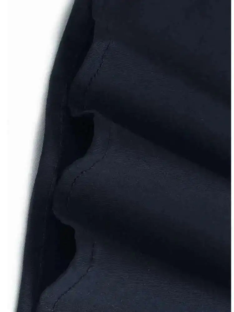 High Waist Khaki Denim Pleated Burr Color-block Midi Half-body Skirt Women Fashion Tide New Spring Autumn 2025 1DH5784