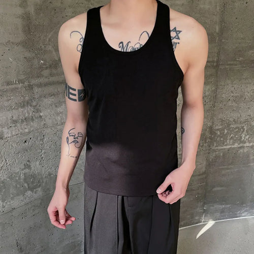 Load image into Gallery viewer, Summer New Men&#39;s Sleeveless Vest Round Neck Slim Fit Tank Top Trendy Bottom Top Solid Color Personality Male 9C5480
