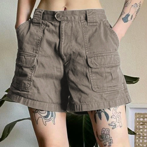 Load image into Gallery viewer, Streetwear Cargo Style Pockets Solid Summer Denim Shorts Women Casual Basic Short Jeans Pants Harajuku Y2K Clothing
