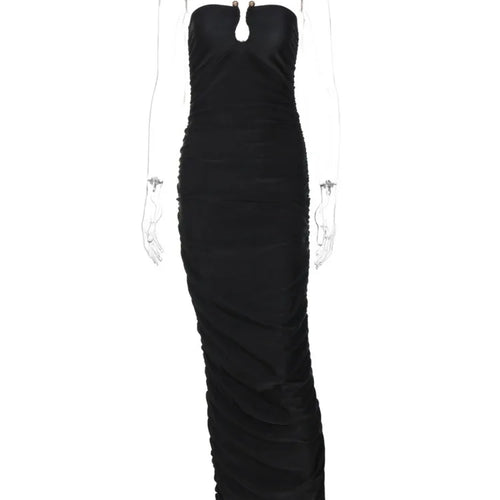 Load image into Gallery viewer, Sexy Sleeveless Off-shoulder Backless Strapless Black Maxi Dress For Women Elegant Evening Long Dress Female Outfits
