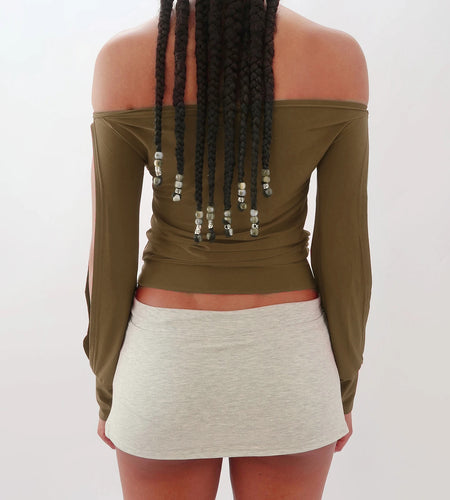 y2k Clothes Women Sexy Crop Tops Basic Off Shoulder Long Sleeve Cut Out T Shirts Evening Party Clothing Streetwear