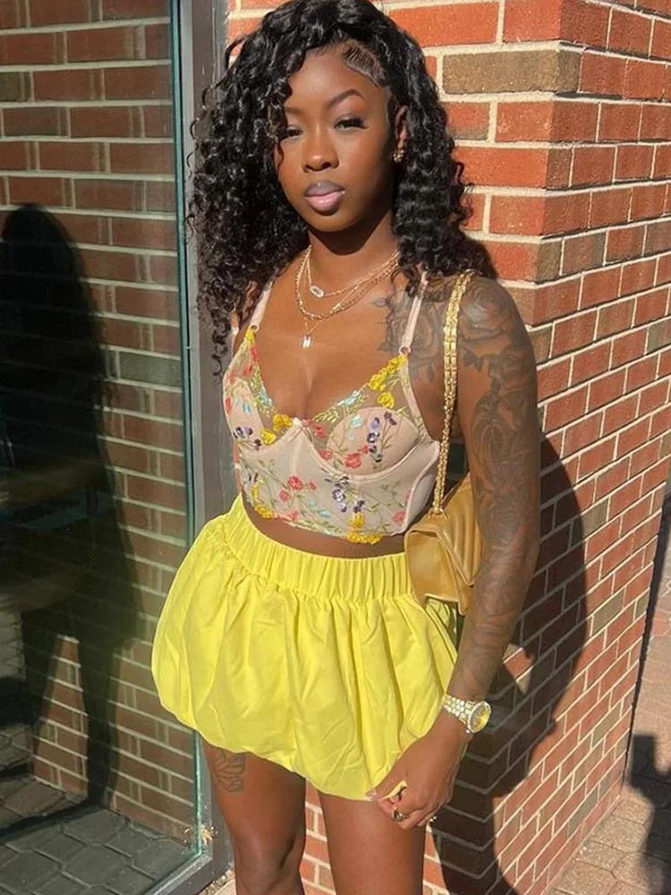 Ball Gown Skirts Women Y2K Hottie 2025 Summer Trend Midnight Waistband Miniskirts Birthday Streetwear Wild Bottoms