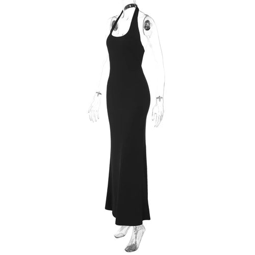 Load image into Gallery viewer, Halter Backless Sexy Maxi Dress Women Gown Summer New Solid U Neck Sleeveless High Waist Long Dress Elegant 2025
